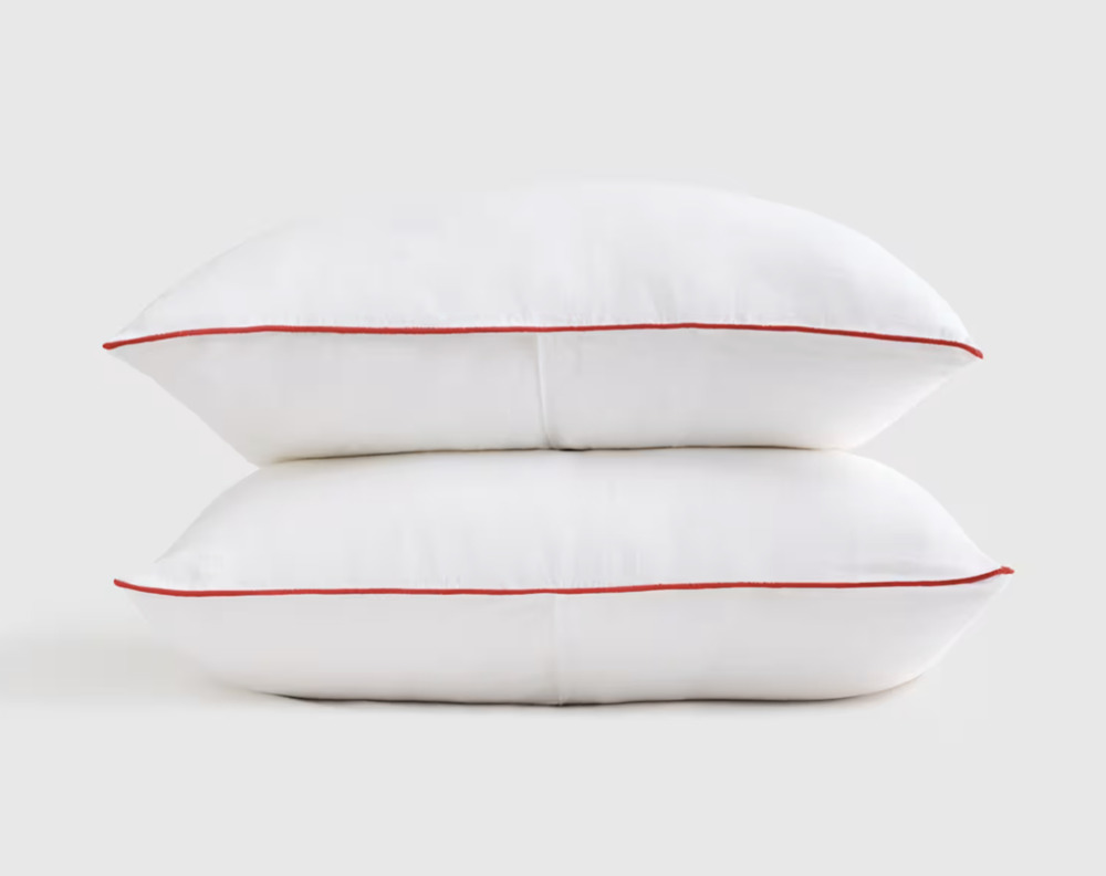 Quince European Linen Piped Sham Set - Limited Edition Cherry 2 Standard Shams